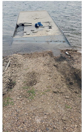 Dock Vandalized At Dredge Cut  Trout Pond North Of Fort Peck