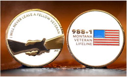 988+1 Veteran Coins Designed  To Prevent Suicide In Montana